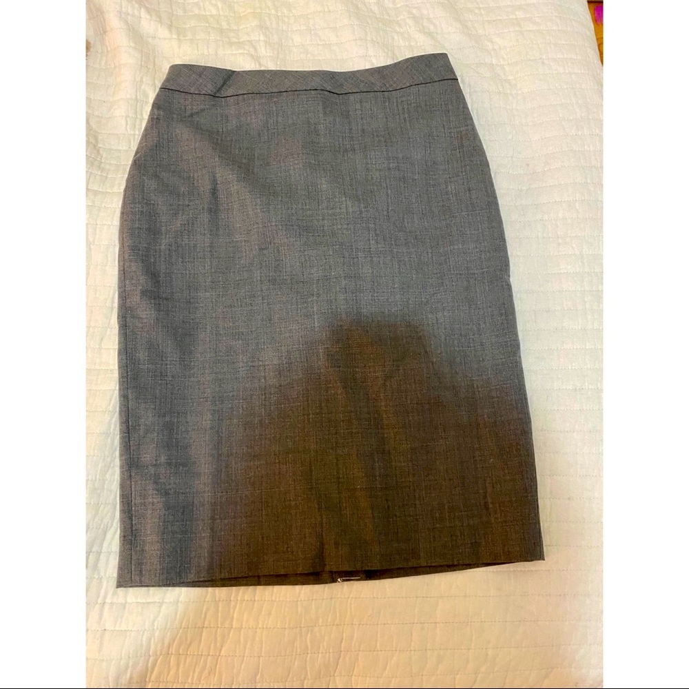 Lands End Gray Pencil Skirt